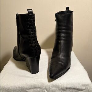 Kendall and Kylie Felix black leather bootie.